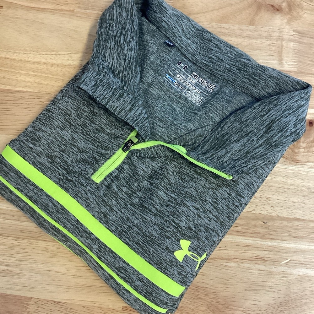 Mens Under Armour Performance 1/4 Zip Pullover - Heathered Gray - 2XL